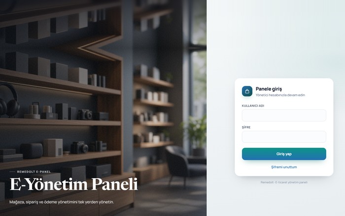 Remedolt e-Panel — giriş ekranı